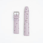 Sandbanks Ostrich Lilac Watch Strap, both pieces laid flat