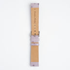 Sandbanks Ostrich Lilac Watch Strap, underside showing the lining