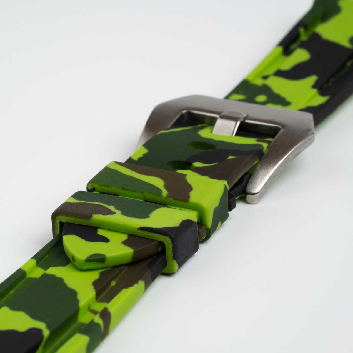 Submerge Camo Silicone Lime Green Watch Strap