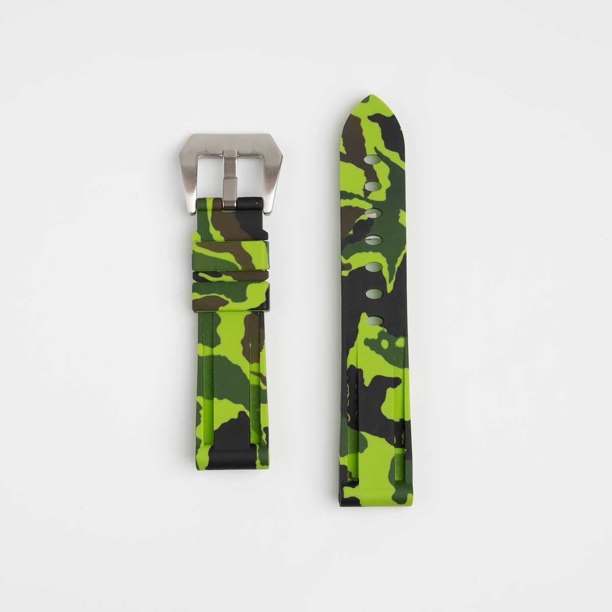 Submerge Camo Silicone Lime Green Watch Strap