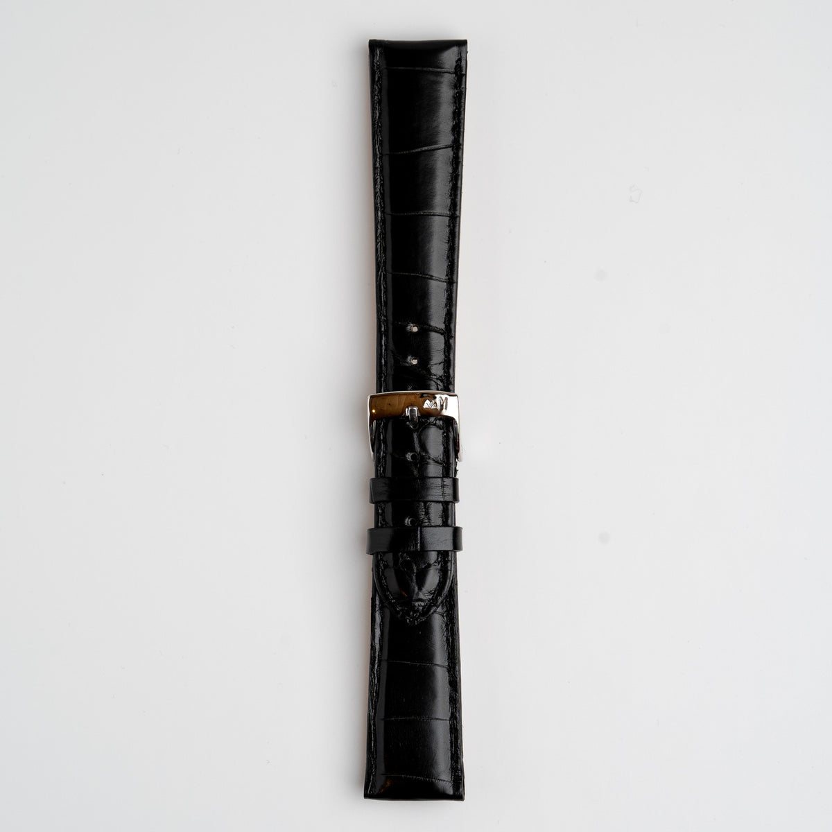 Amadeus Alligator Matt Black Watch Strap