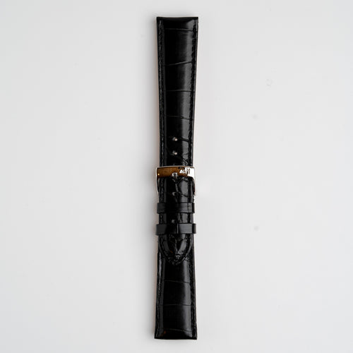 Amadeus Alligator Matt Black Watch Strap