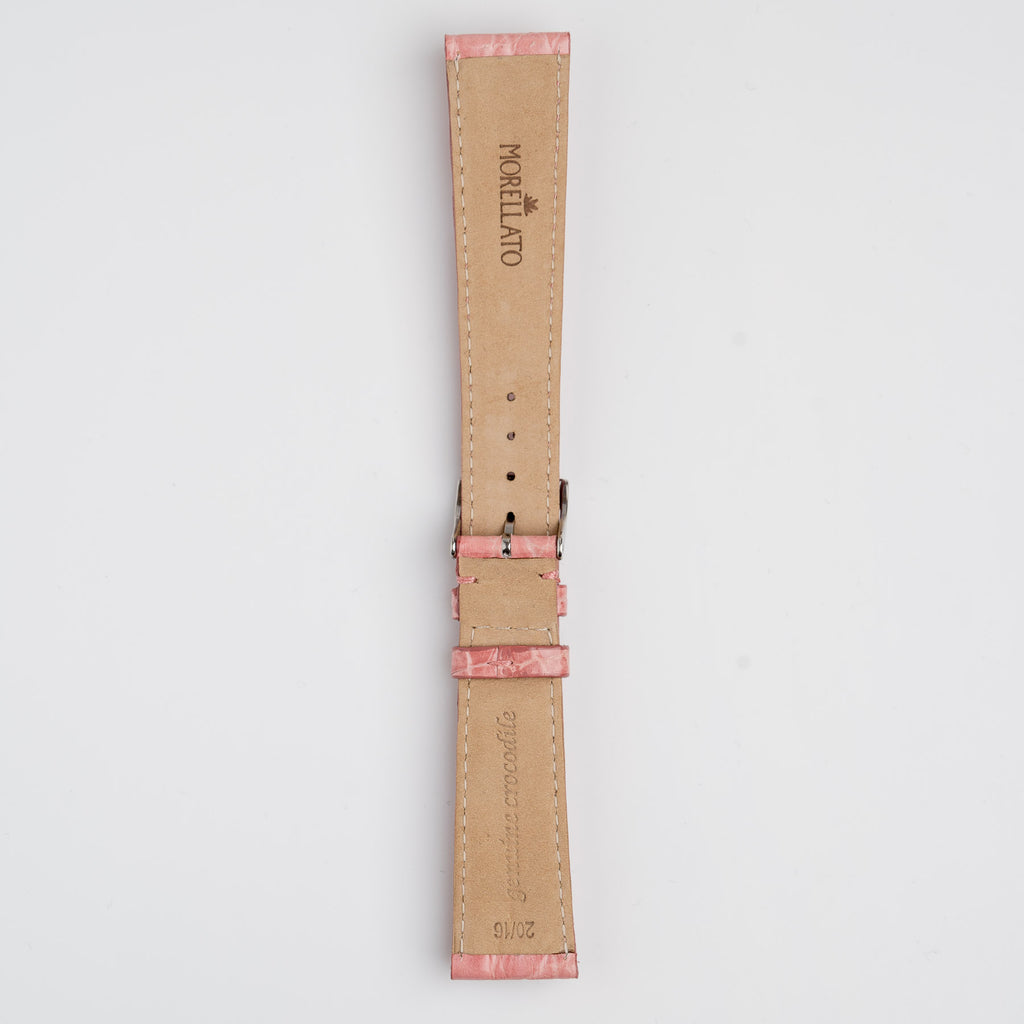 Amadeus Pink Crocodile Watch Strap, alternative view