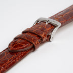 Amadeus Tan Crocodile Watch Strap, close-up detail