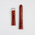Amadeus Tan Crocodile Watch Strap, both pieces laid flat