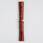 Amadeus Tan Crocodile Watch Strap, buckled up, front view