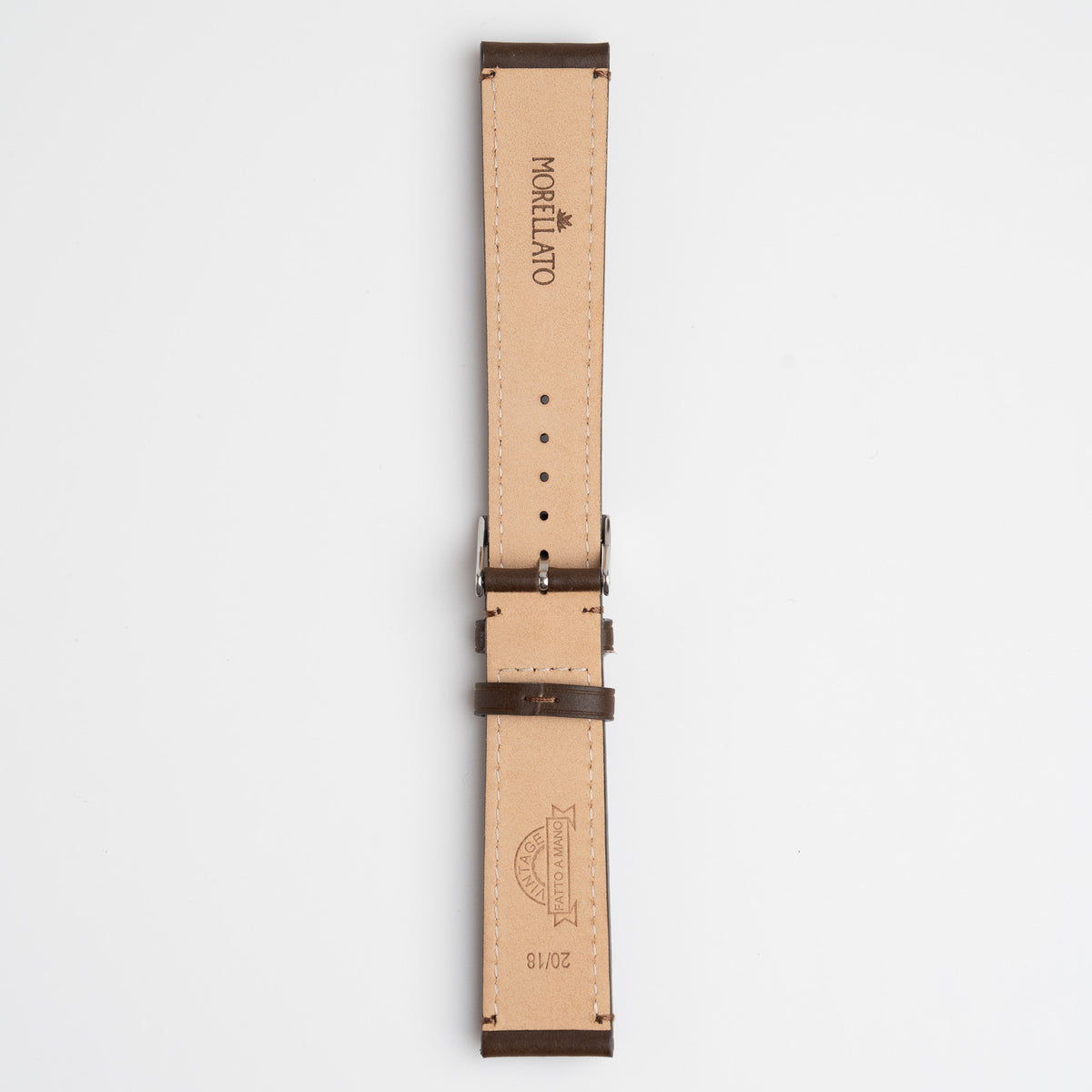 Boccaccio Brown Watch Strap, underside showing the lining
