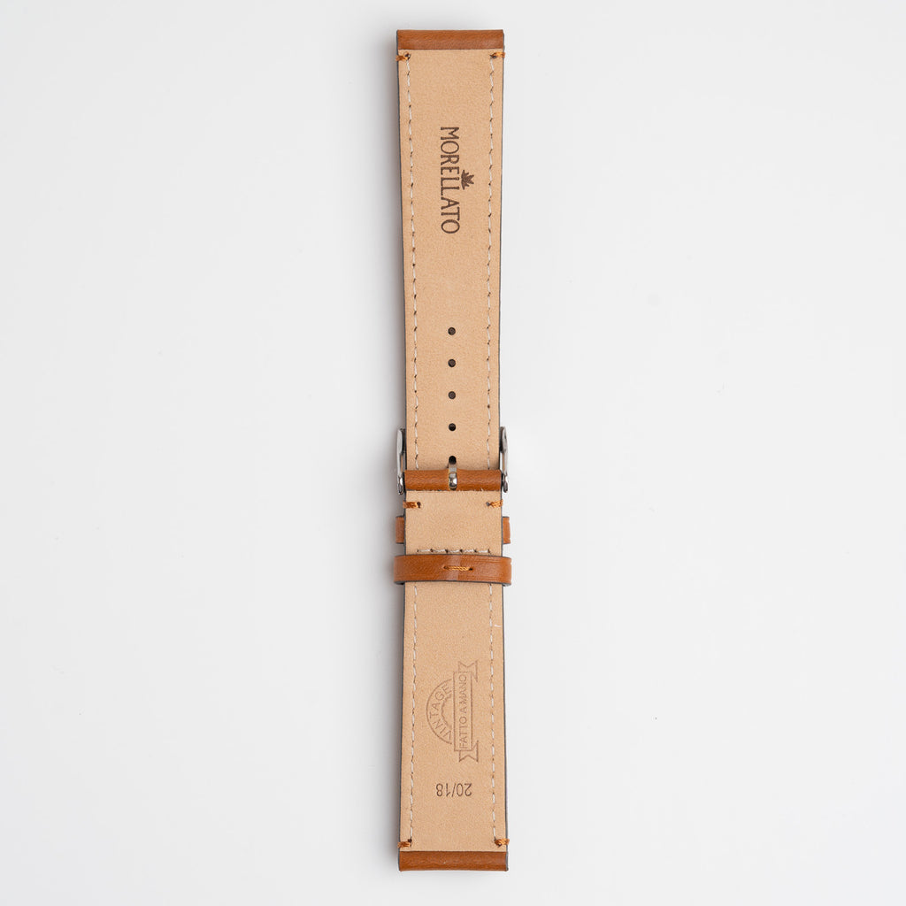 Boccaccio Tan Watch Strap, underside showing the lining