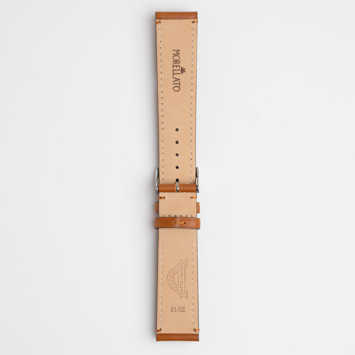 Boccaccio Tan Watch Strap, underside showing the lining
