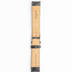 Derain Pull Up Black Watch Strap, close-up of the buckle and keepers