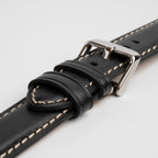 Giorgione Black Watch Strap, close-up of the buckle and keepers