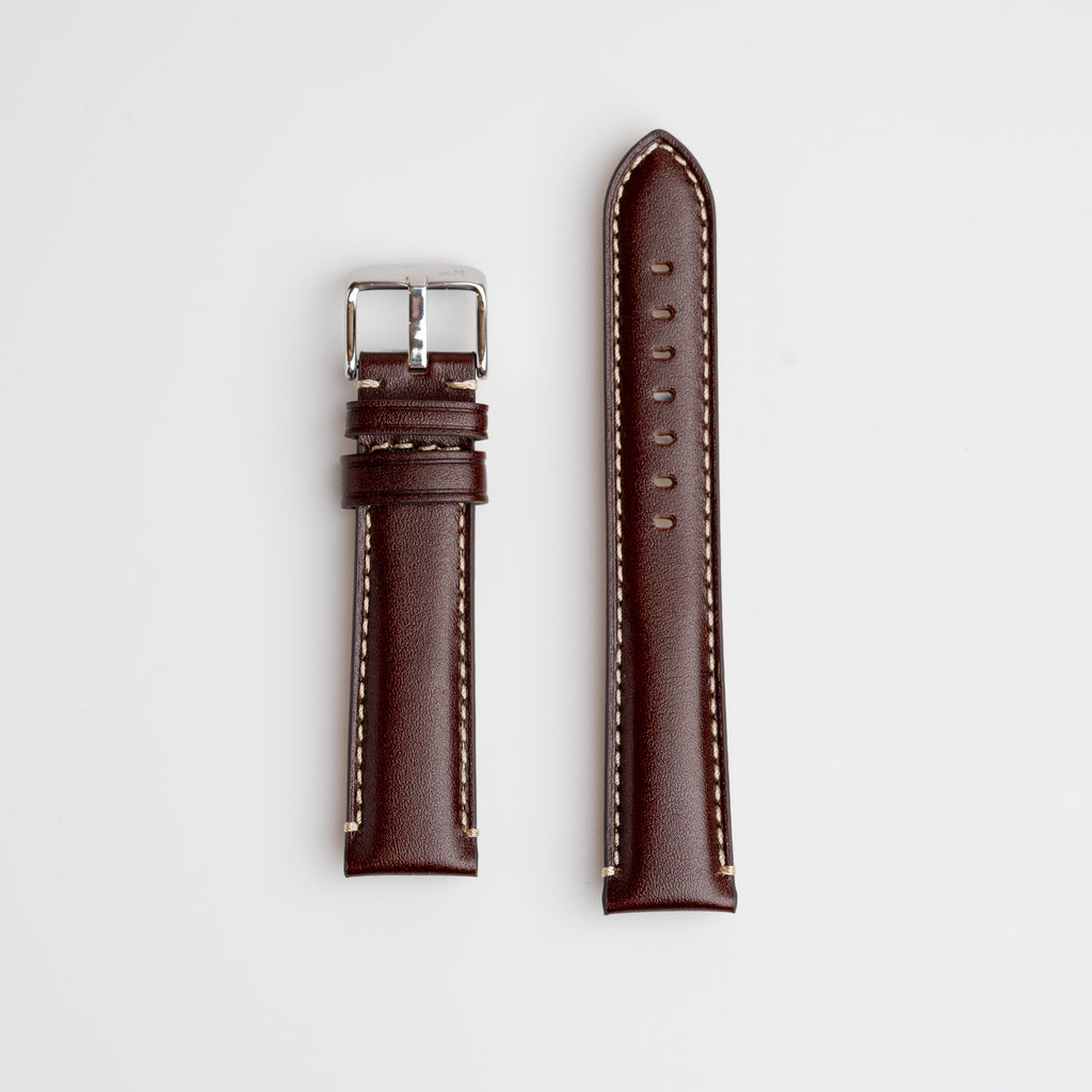 Giorgione Brown Watch Strap, both pieces laid flat