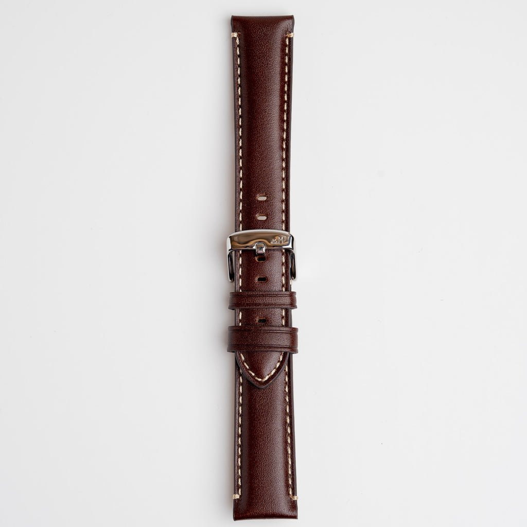 Giorgione Brown Watch Strap, buckled up, front view
