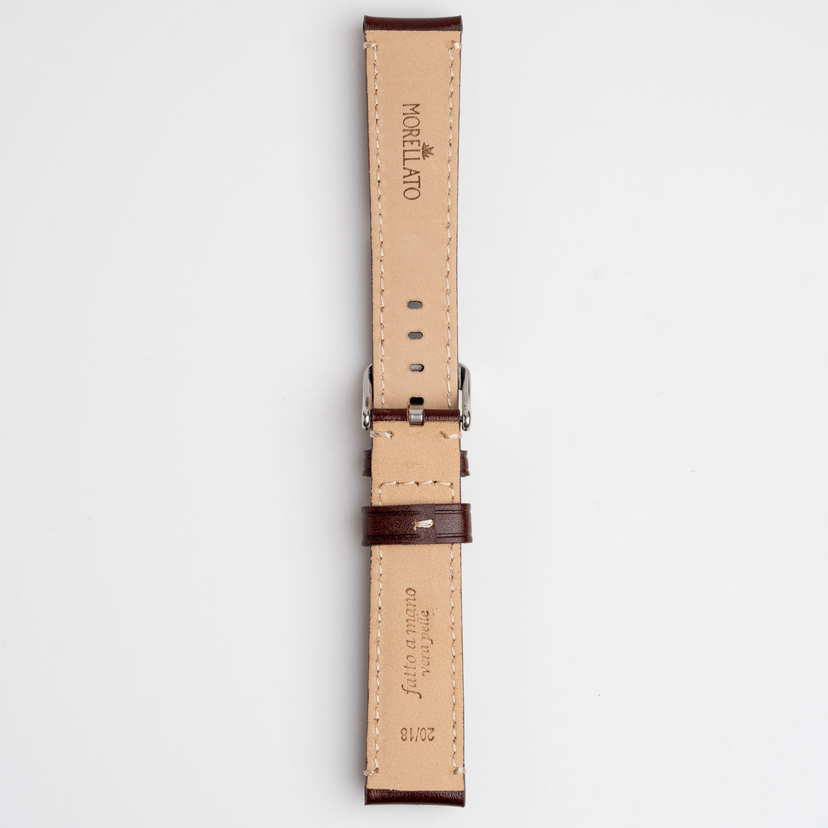 Giorgione Brown Watch Strap, underside showing the lining