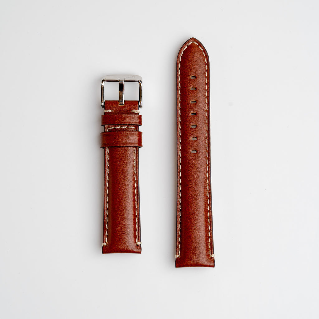 Giorgione Tan Watch Strap, both pieces laid flat