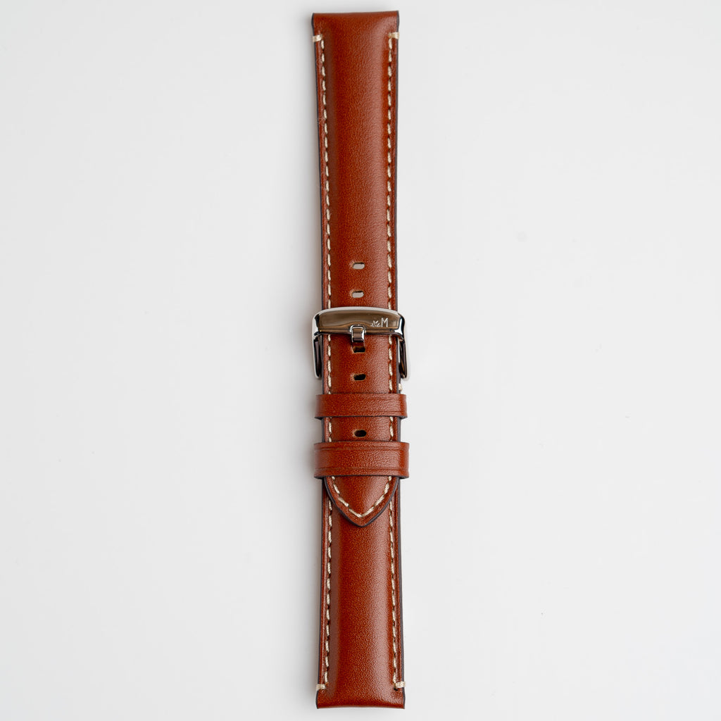 Giorgione Tan Watch Strap, buckled up, front view