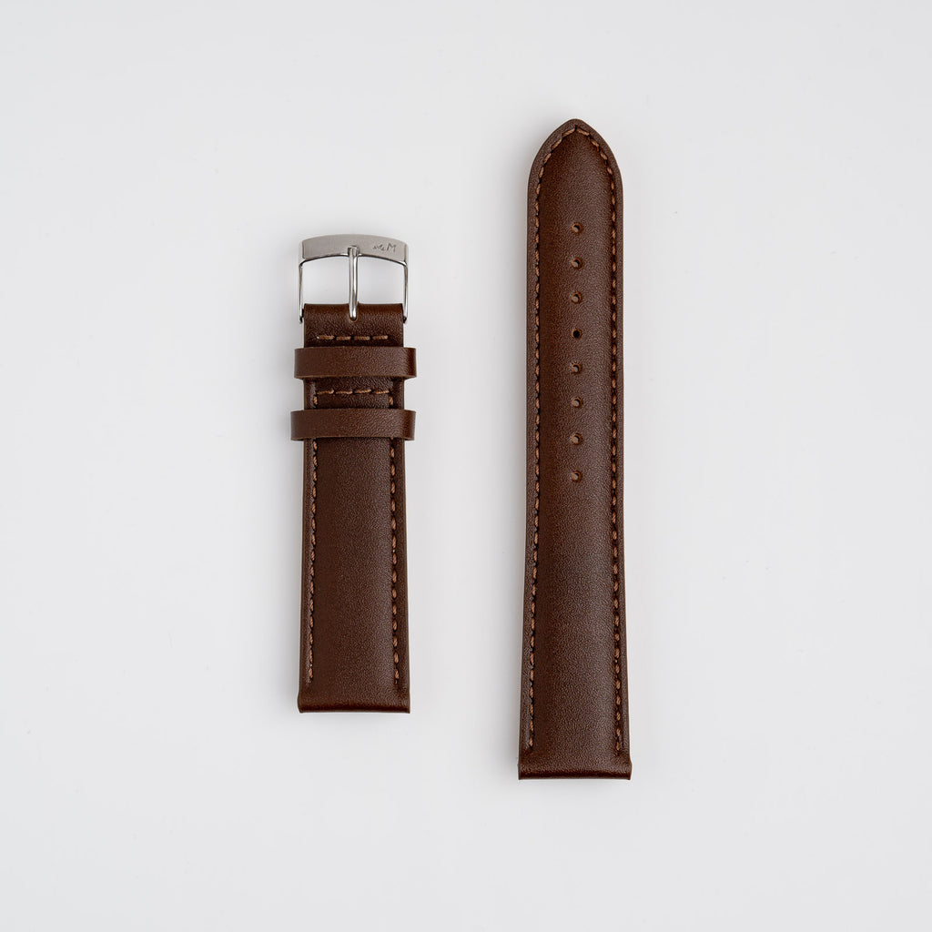 Grafic Brown Watch Strap, both pieces laid flat
