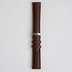 Grafic Brown Watch Strap, buckled up, front view