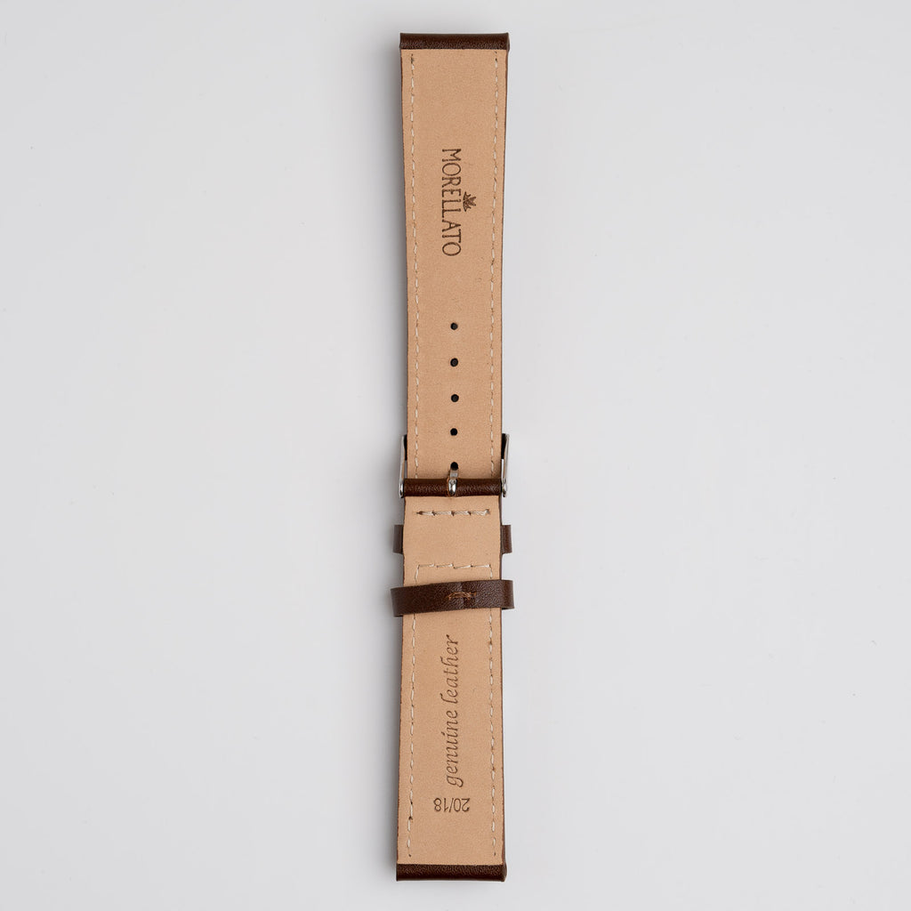 Grafic Brown Watch Strap, underside showing the lining