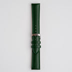 Grafic Green Watch Strap, buckled up, front view