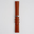 Grafic Tan Watch Strap, buckled up, front view