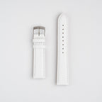 Grafic White Watch Strap, both pieces laid flat