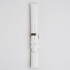 Grafic White Watch Strap, buckled up, front view