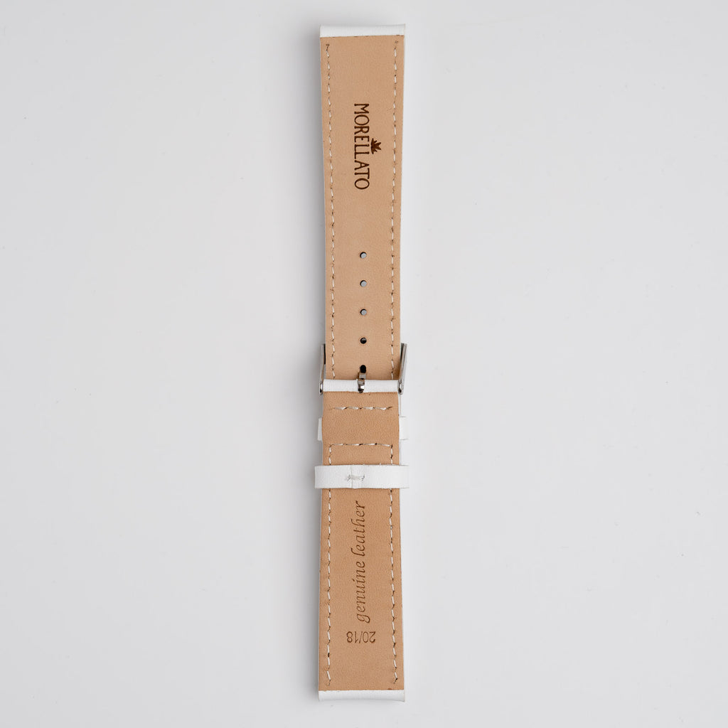 Grafic White Watch Strap, underside showing the lining