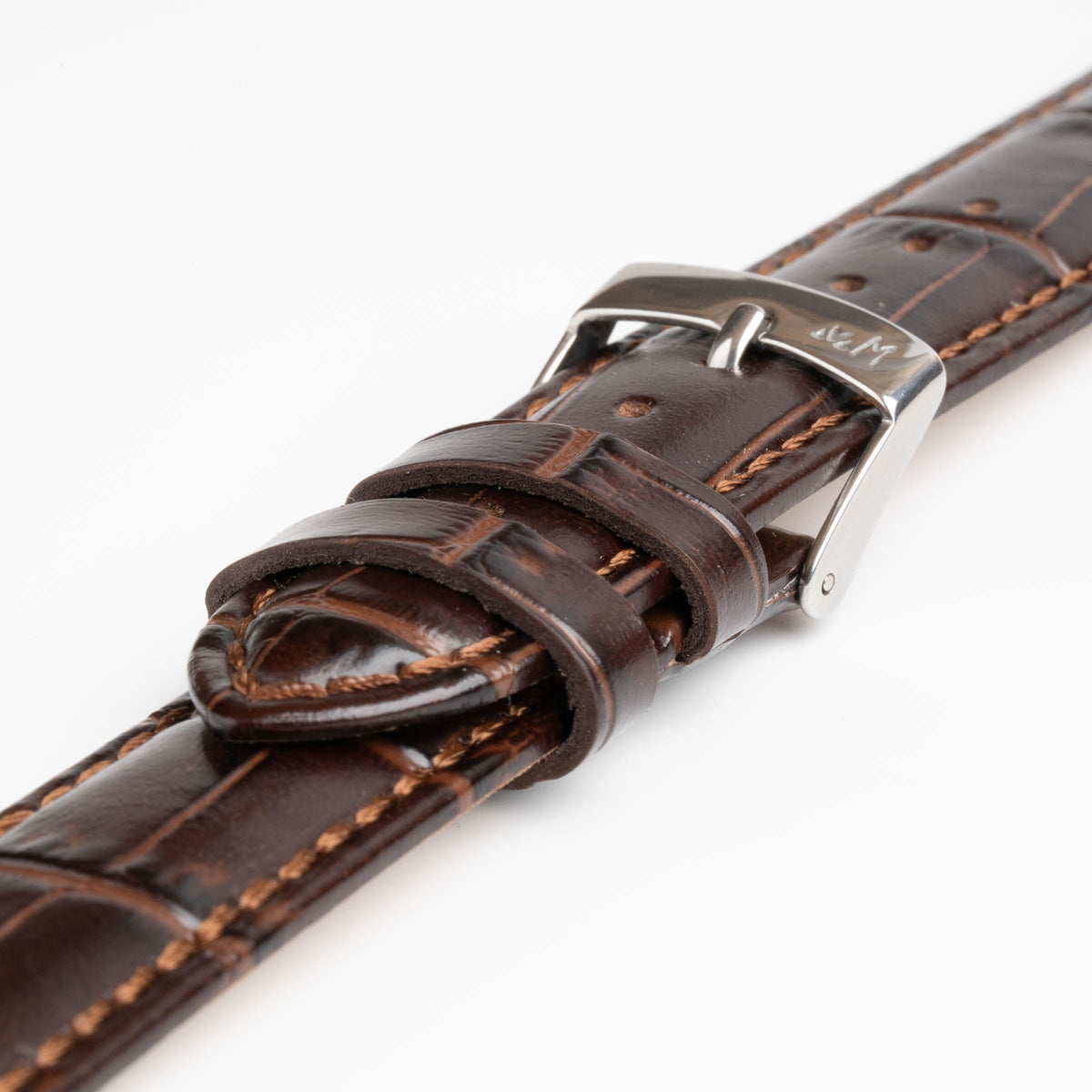 Samba Alligator Grain Brown Watch Strap, alternative view