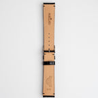 Tiepolo Alligator Grain Black Watch Strap, underside showing the lining