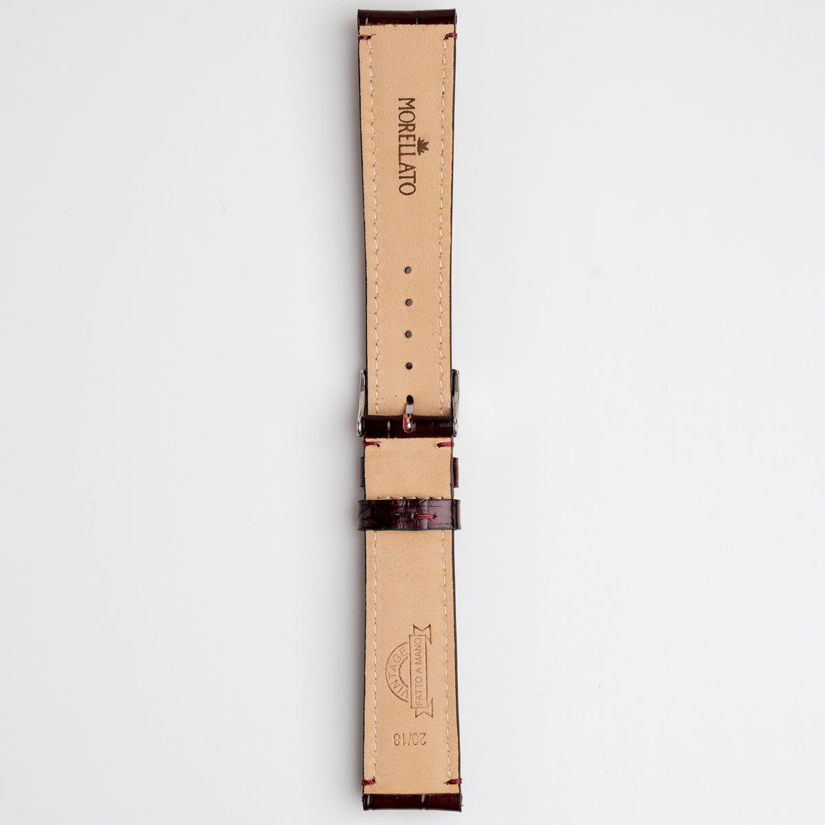 Tiepolo Alligator Grain Red Watch Strap