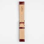Violino Lizard Burgundy Watch Strap, underside showing the lining