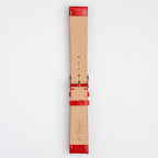 Violino Lizard Red Watch Strap, underside showing the lining