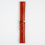 Violino Lizard Tan Watch Strap, buckled up, front view