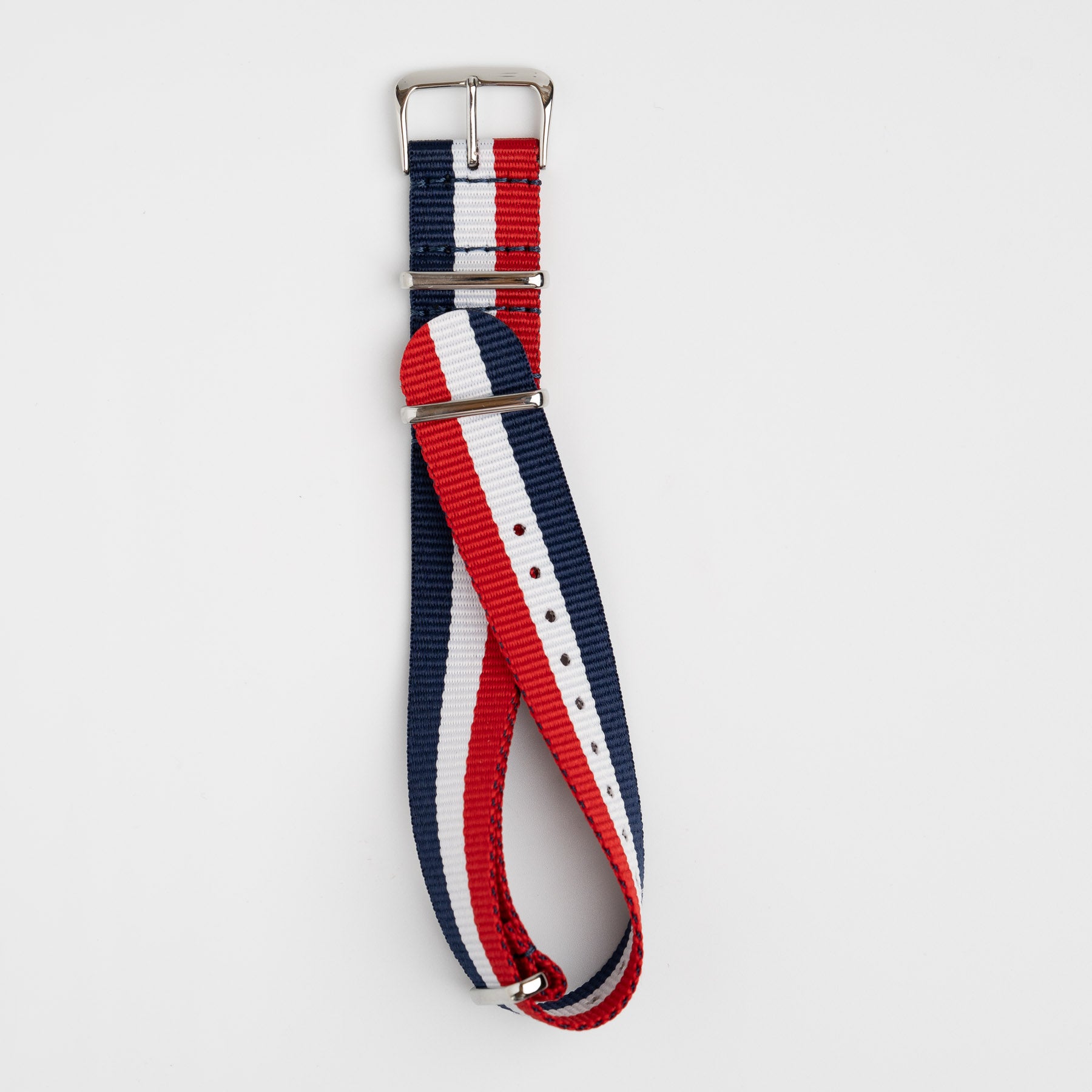 Weaverham Nylon Blue, White & Red Watch Strap