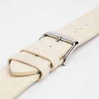 Pineapple Leaf Natural Watch Strap, close-up of the buckle and keepers