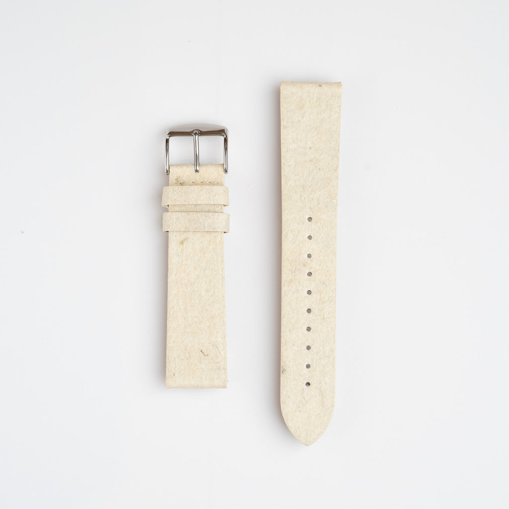 Pineapple Leaf Natural Watch Strap, both pieces laid flat