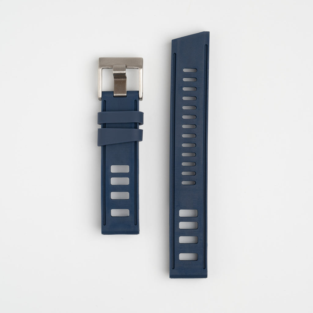Submerge ISO Dive Navy Watch Strap, both pieces laid flat