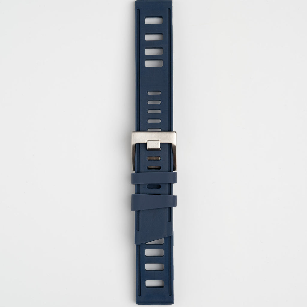 Submerge ISO Dive Navy Watch Strap, buckled up, front view