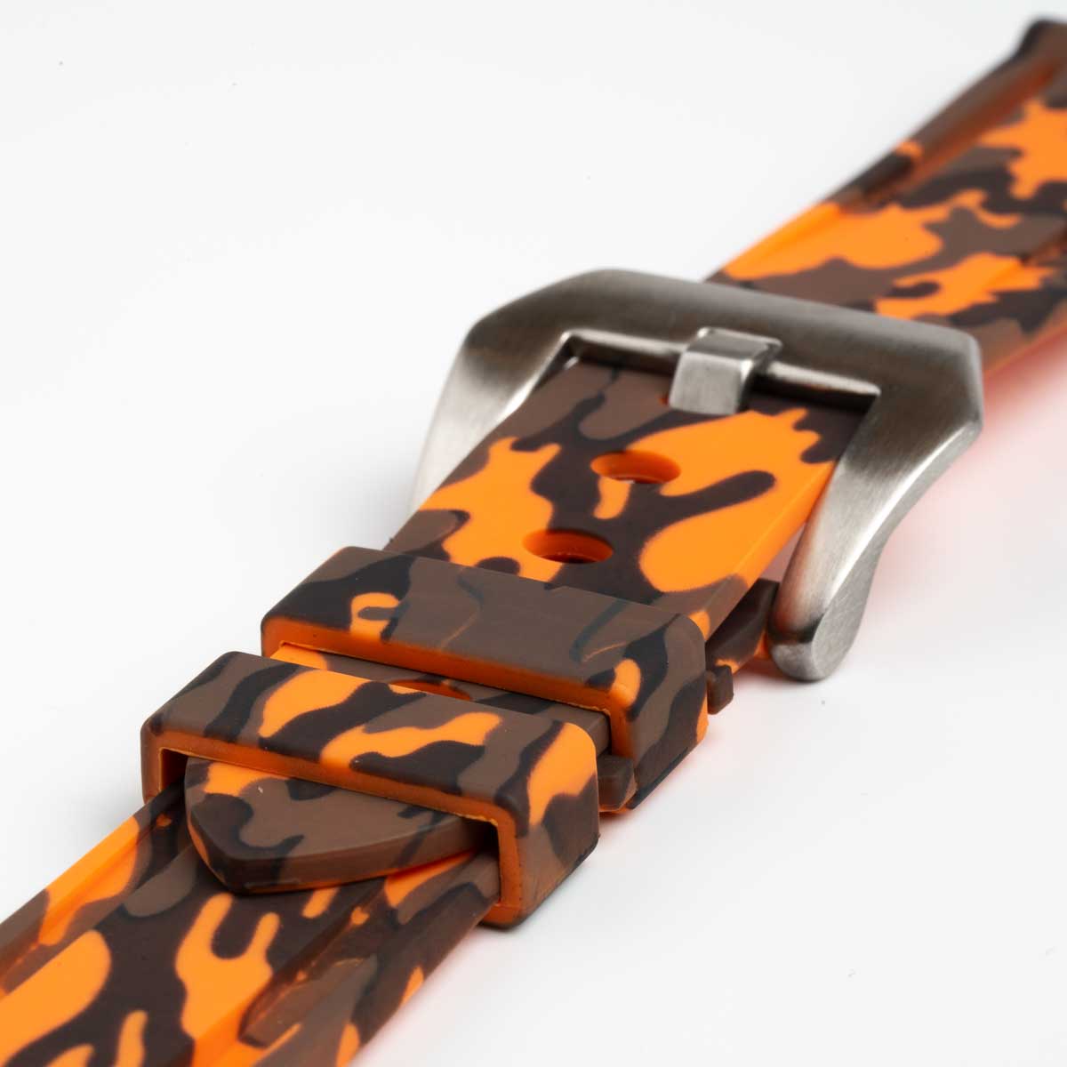 Submerge Camo Silicone Orange Watch Strap