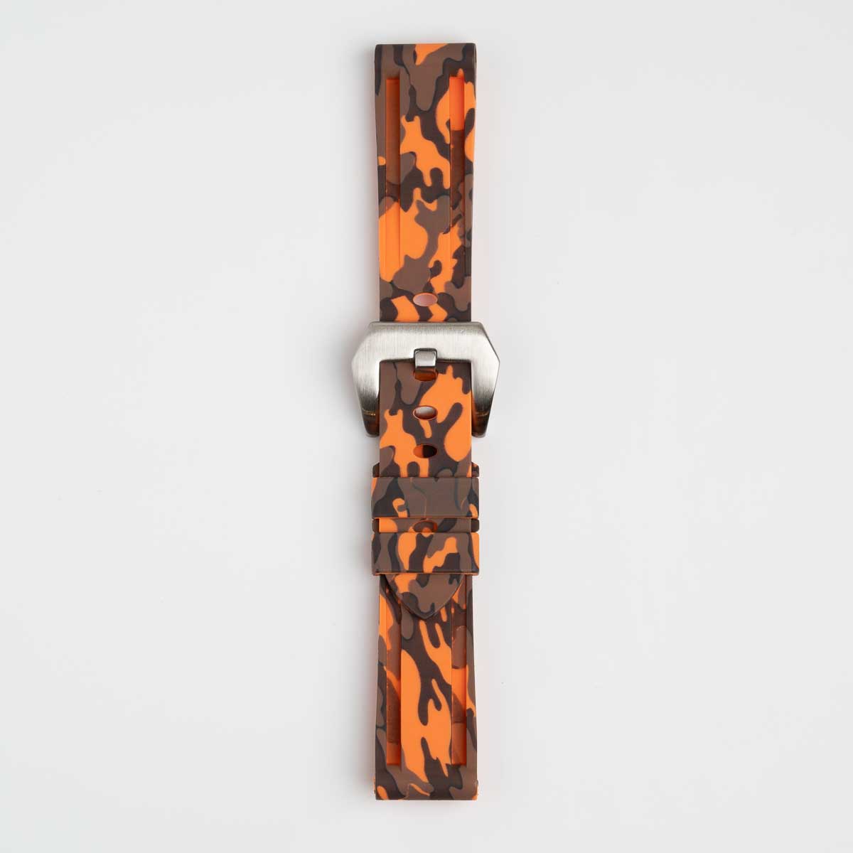 Submerge Camo Silicone Orange Watch Strap