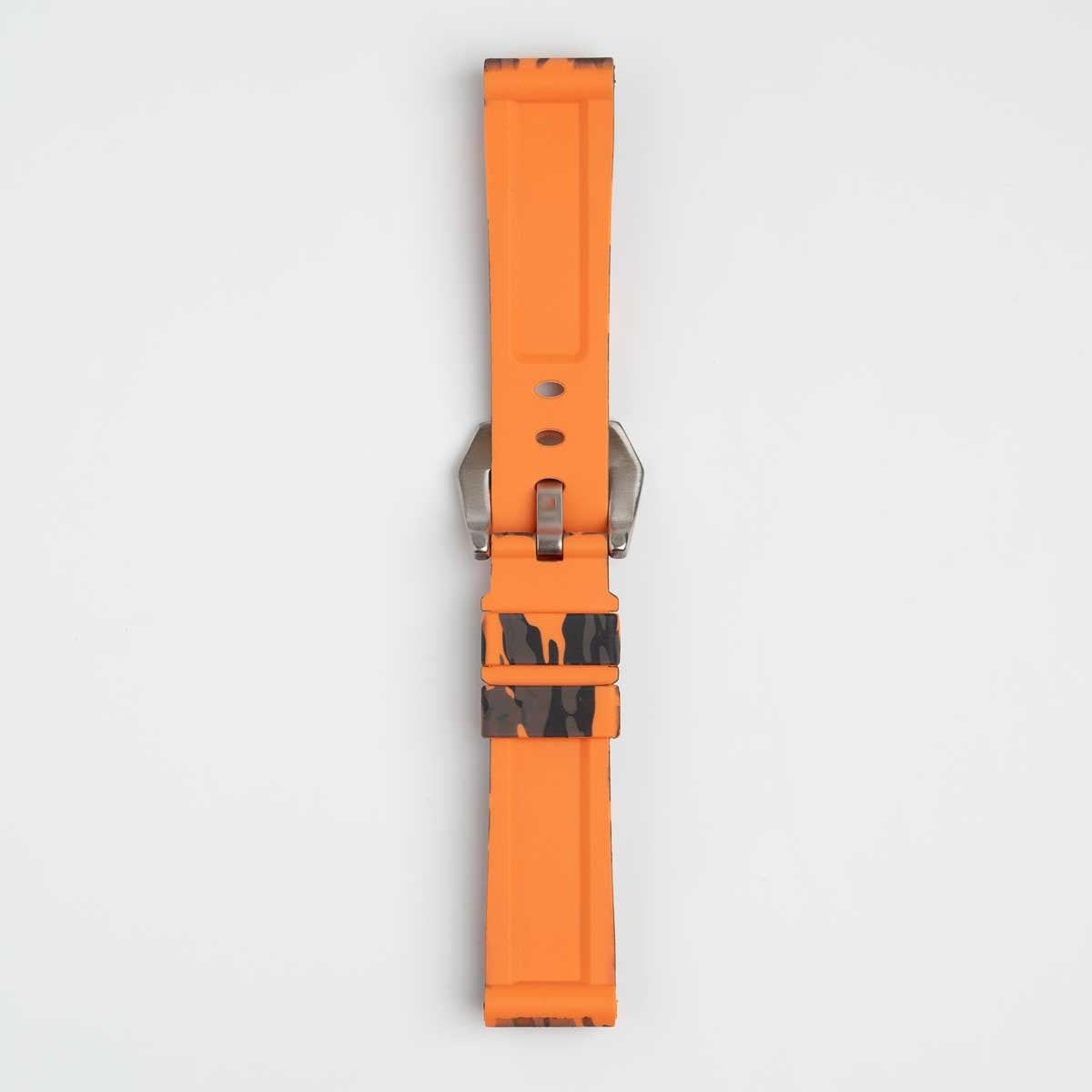 Submerge Camo Silicone Orange Watch Strap