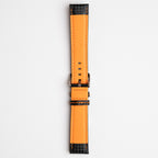 Anthracite Carbon Orange Watch Strap, underside showing the lining