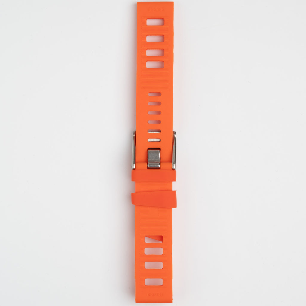 Submerge ISO Dive Orange Watch Strap, underside showing the lining