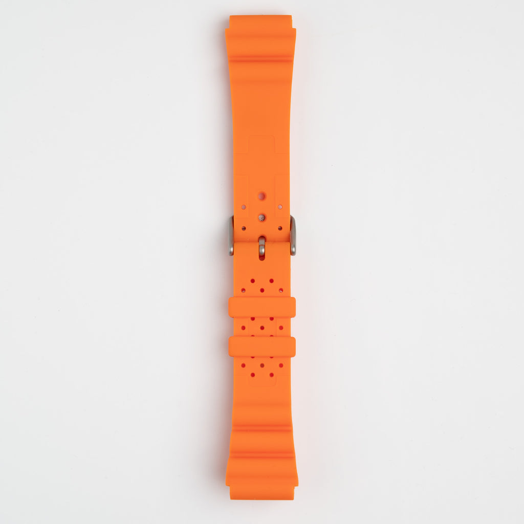 Submerge ND Limits Orange Watch Strap, underside showing the lining
