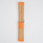 Windsor Smooth Orange Watch Strap, underside showing the lining