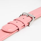 Henley Pink Watch Strap, close-up of the buckle and keepers