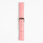 Henley Pink Watch Strap, buckled up, front view