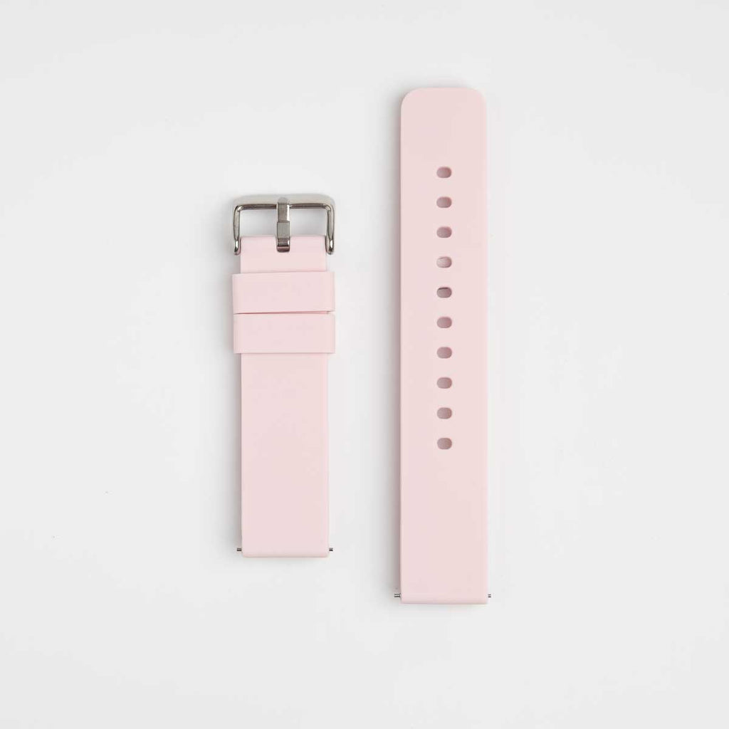 Bare Quick Release Pink Watch Strap, both pieces laid flat