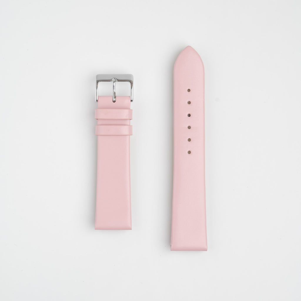 Windsor Smooth Pink Watch Strap, both pieces laid flat